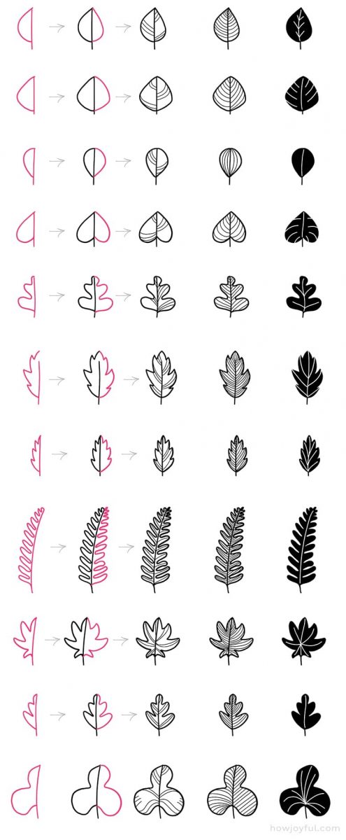 doodle leaves