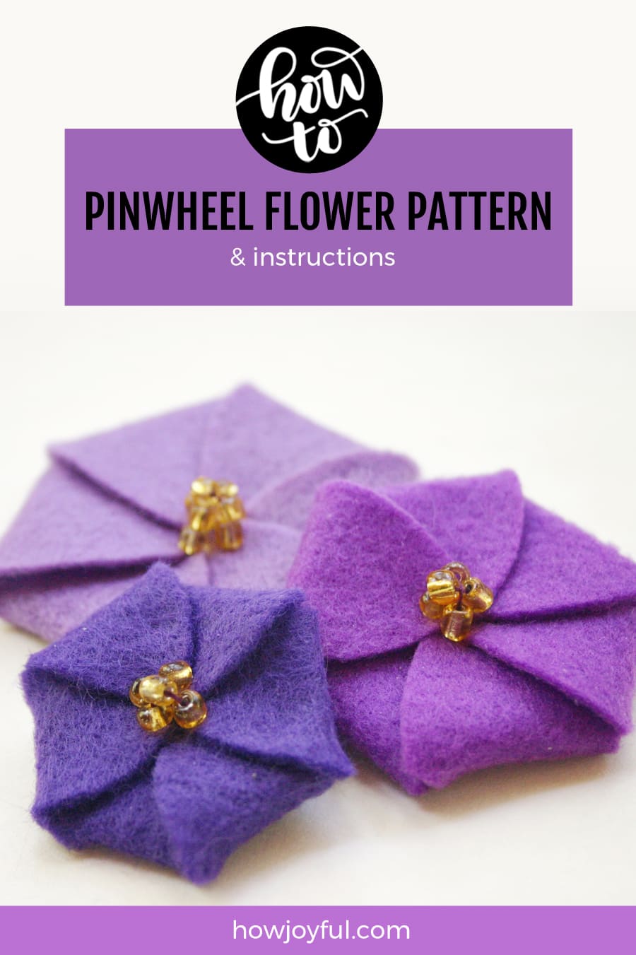 Learn how to make this pinwheel flower out of felt with @howjoyful's FREE pattern