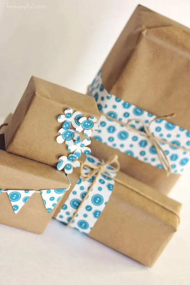 wrapping paper buttons