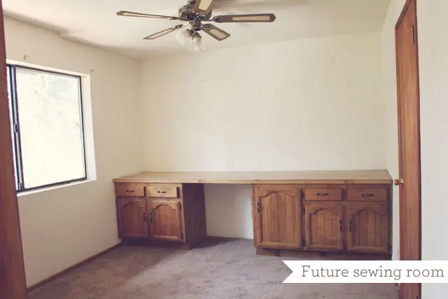 the empty sewing room