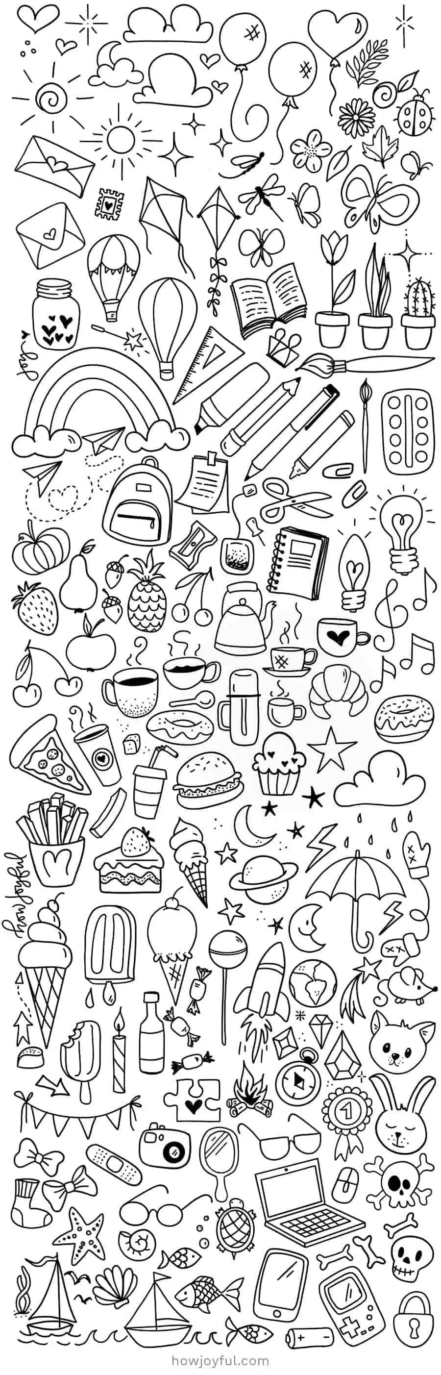 Easy things to draw: 100+ Cool ideas to doodle on your bullet journal