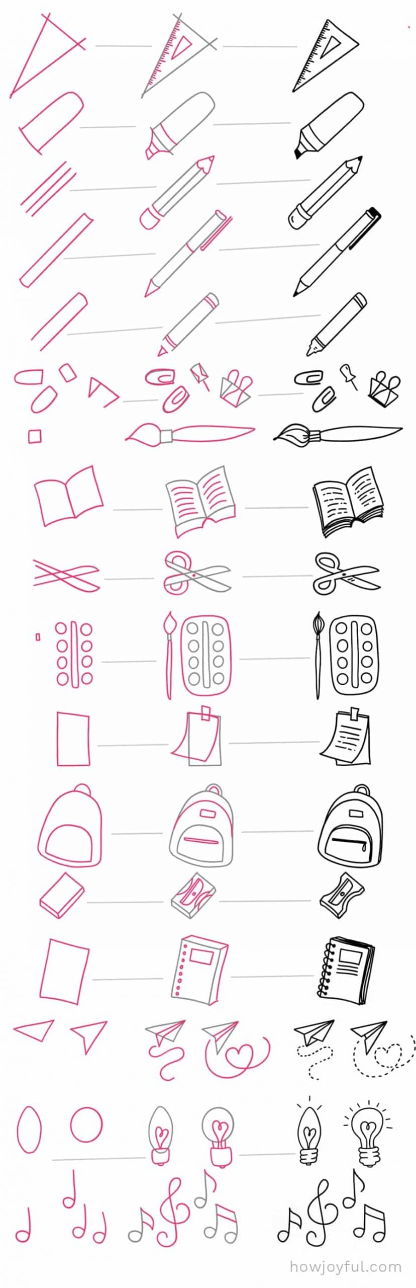 easy school things to draw