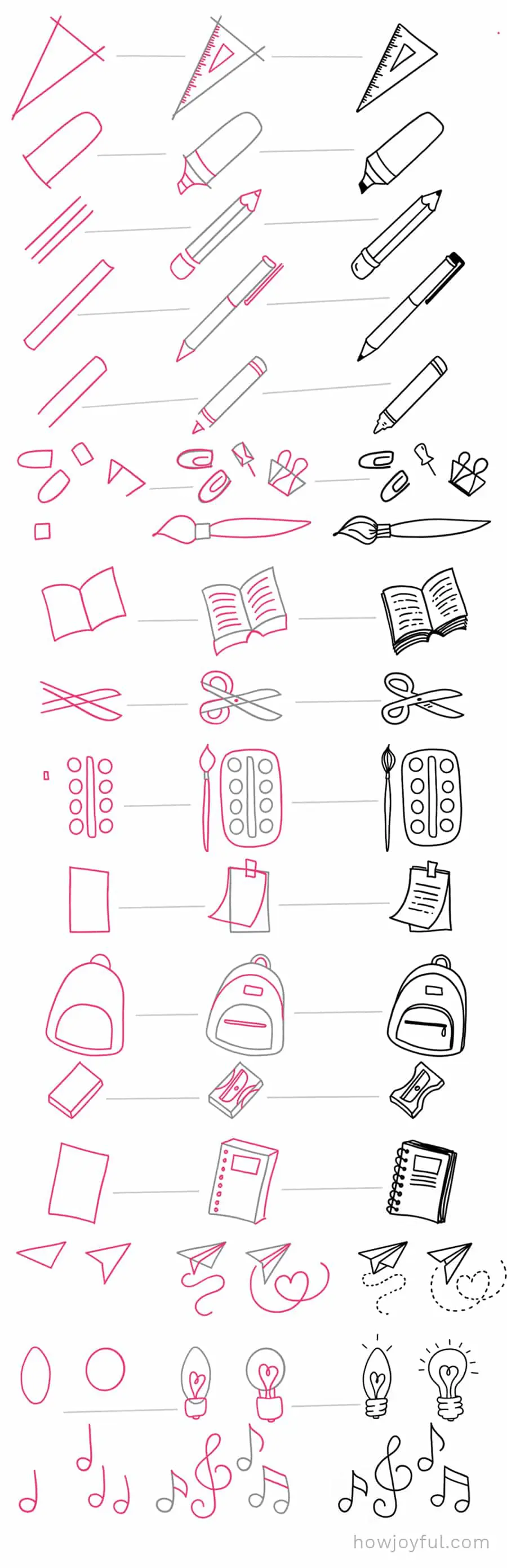 easy school things to draw