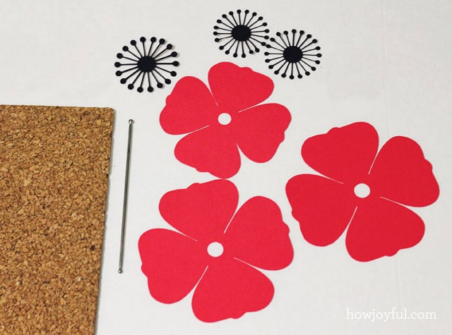 cutting the paper flower