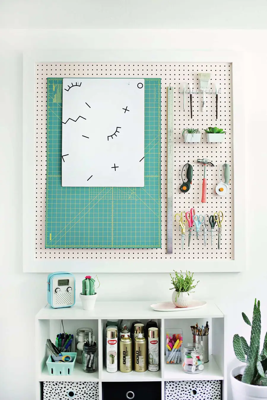 framed pegboard