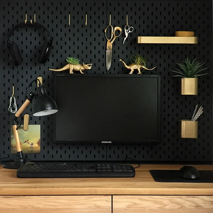 black and gold office