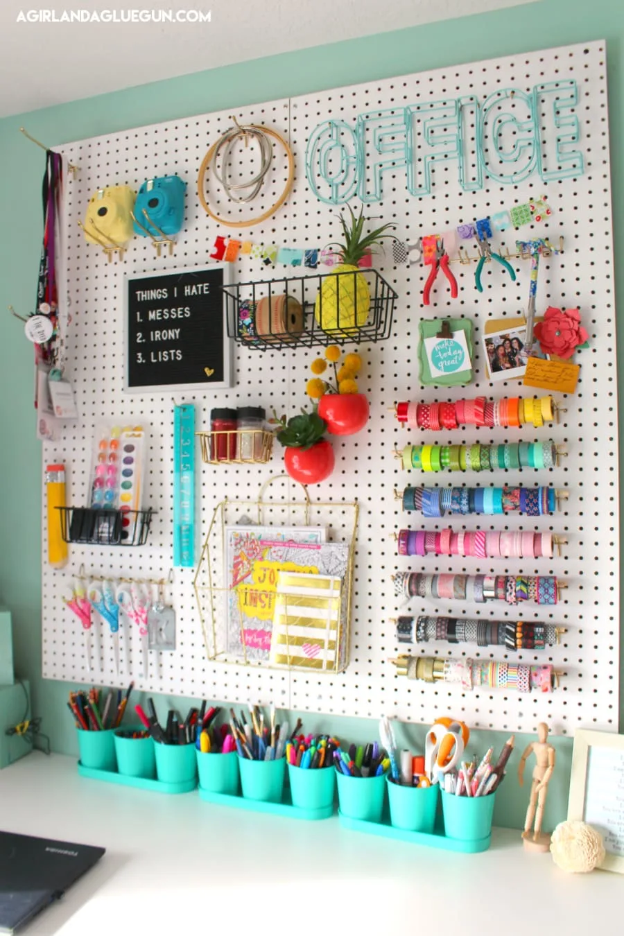 colorful pegboard