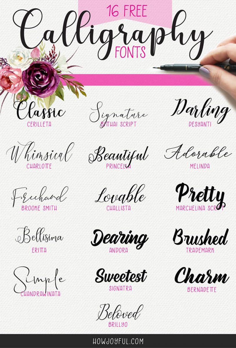 calligraphy handwriting font