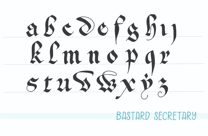 Bastard Secretary alphabet