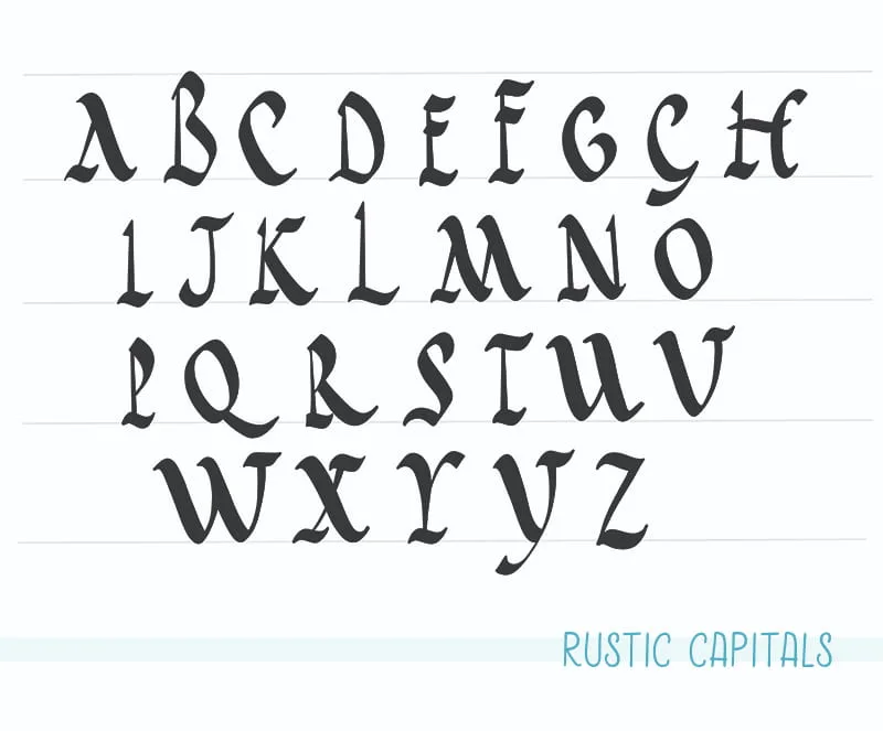 Rustic Capitals Alphabet