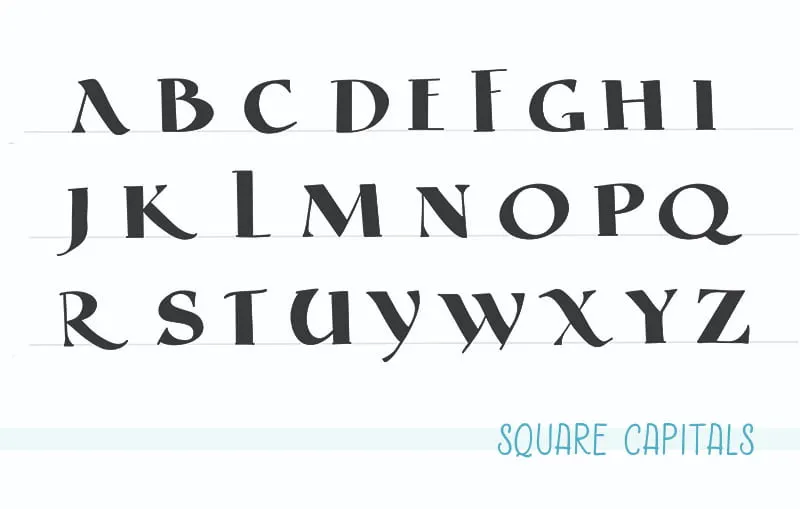 Square Capitals Alphabet