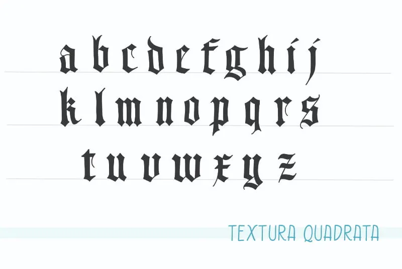 Textura Quadrata Alphabet