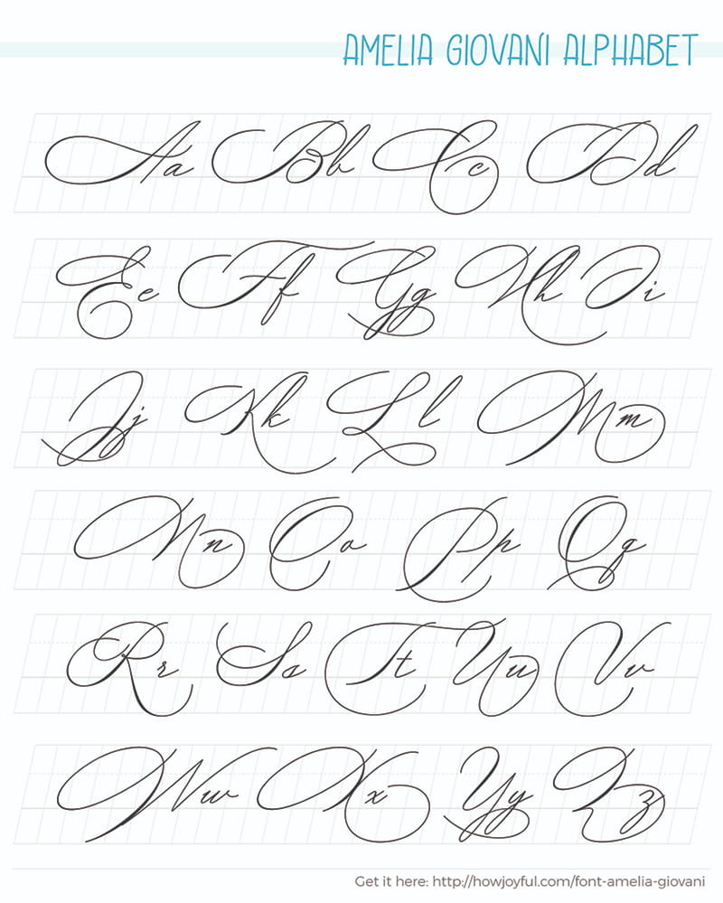 Calligraphy alphabet