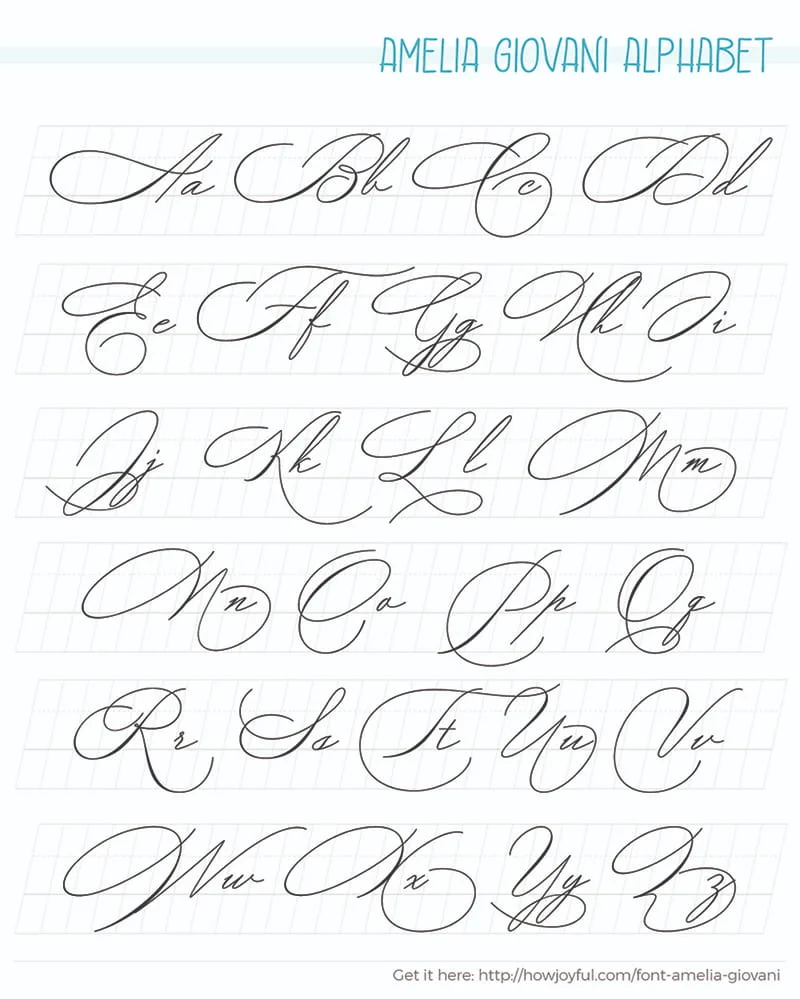 Calligraphy alphabet