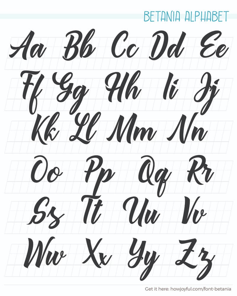 cursive lettering styles alphabet