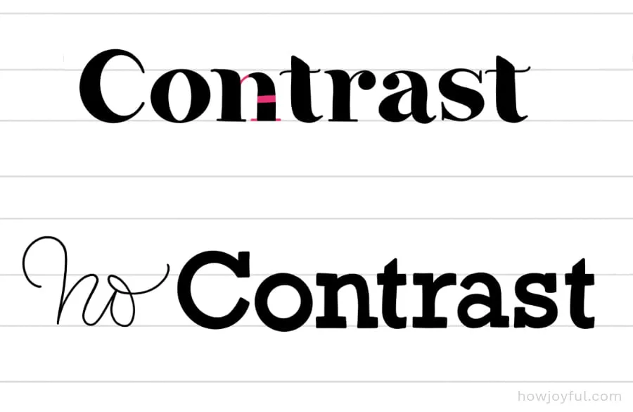 example of contrast in letters