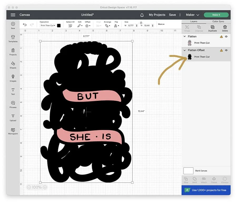 make stickers in design space