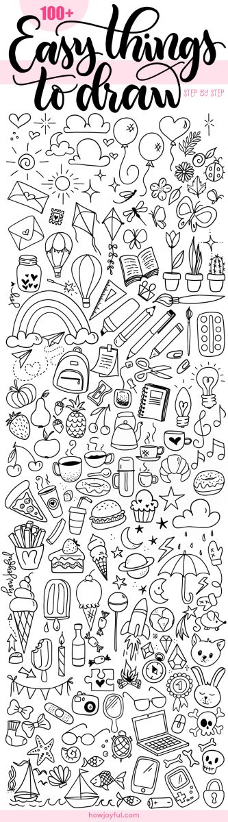 Easy Things To Draw 100 Cool Ideas To Doodle On Your Bullet Journal Our easy drawing ideas are based on simple lines and shapes. easy things to draw 100 cool ideas to
