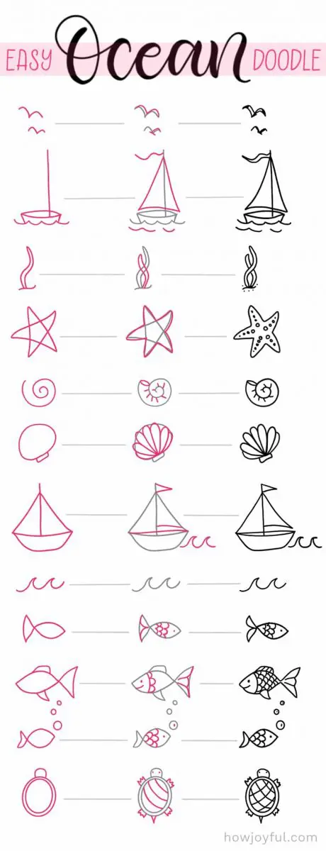 draw ocean doodles