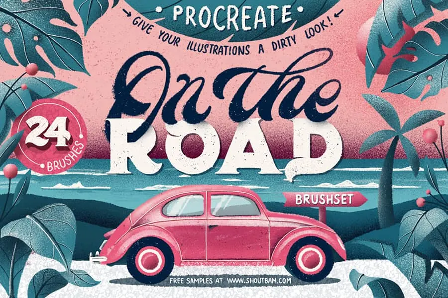 on the road procreate texture brushes