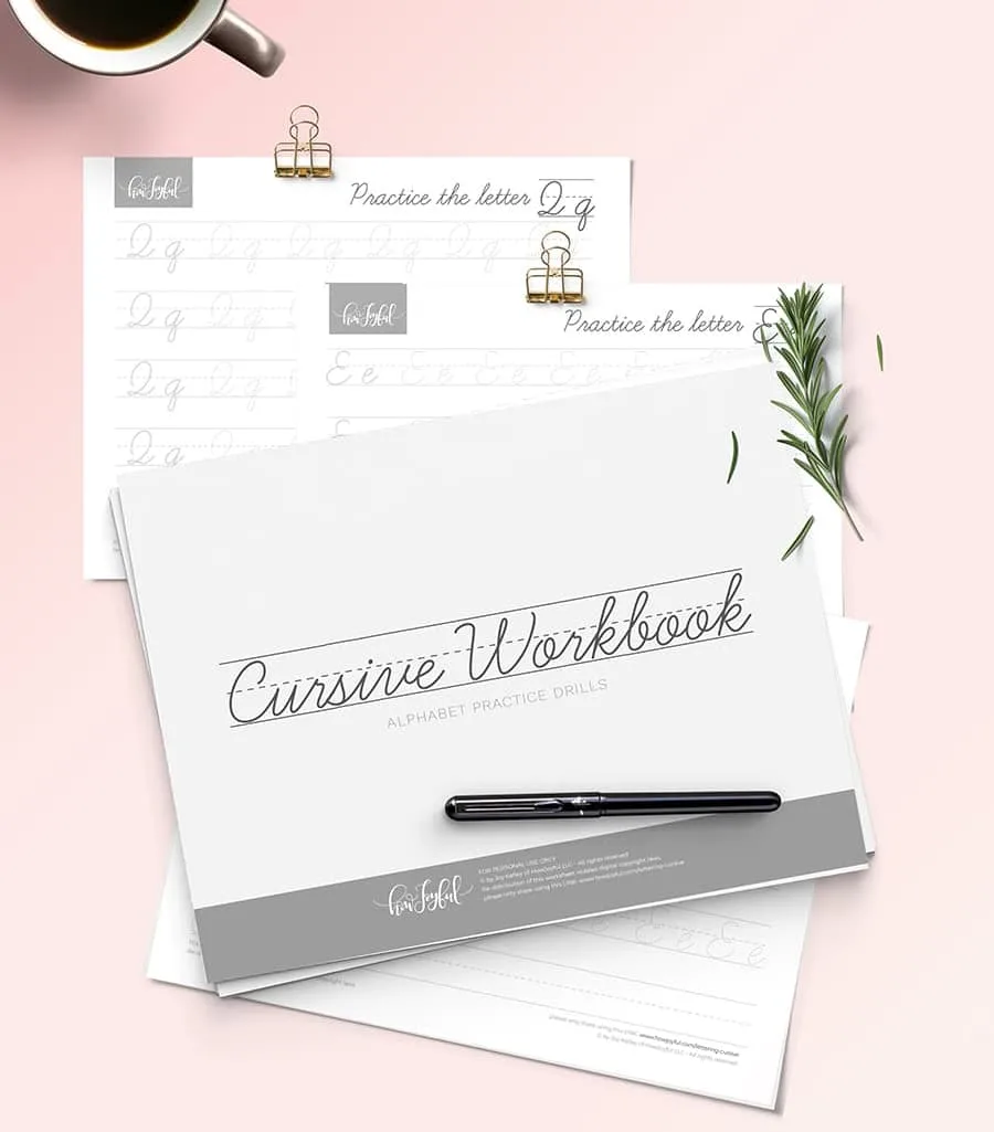 cursive free workbook