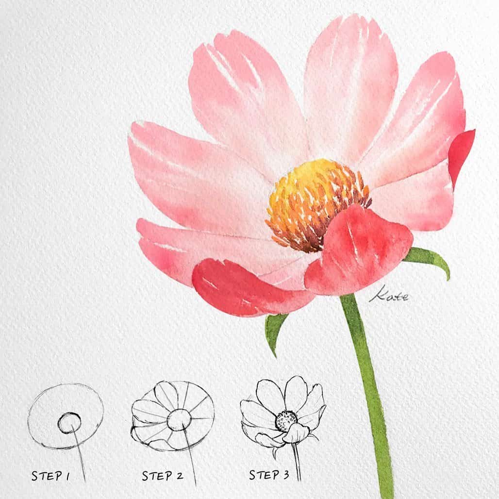 Learn How to Draw a Flower for Kids (Flowers) Step by Step : Drawing  Tutorials