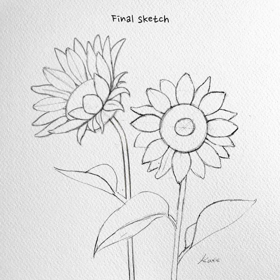 Simple Flower Drawings: 20+ Step By Step Tutorials | Masha Plans