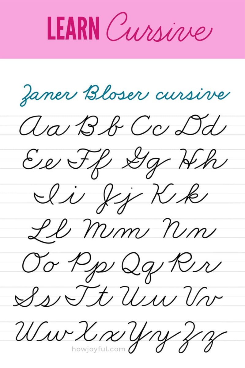 Learn cursive lettering