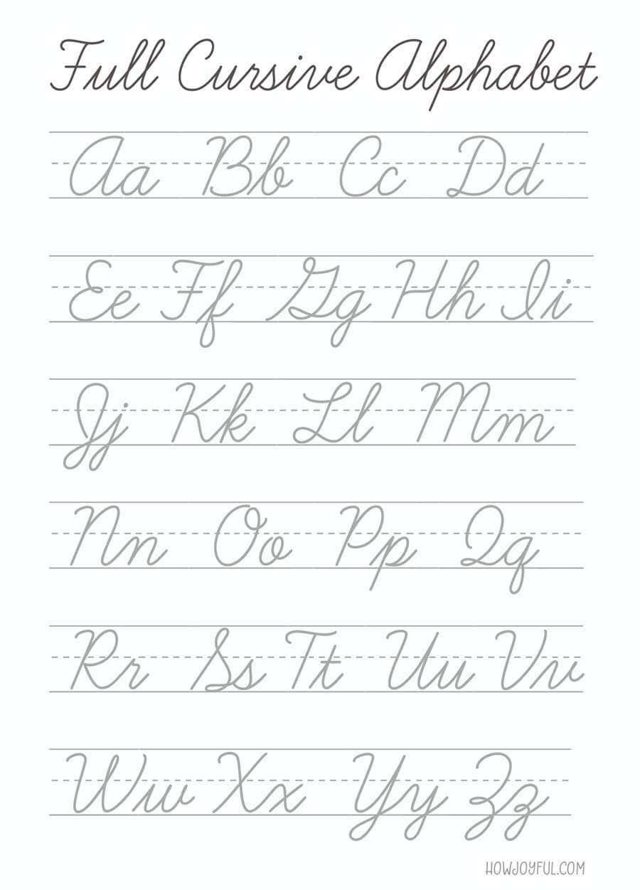 script alphabet cursive