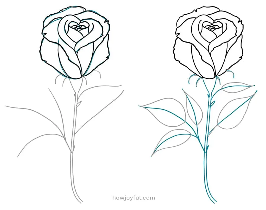 How to Draw a Rose : Step by Step for Beginners - JeyRam Drawing Tutorials-saigonsouth.com.vn