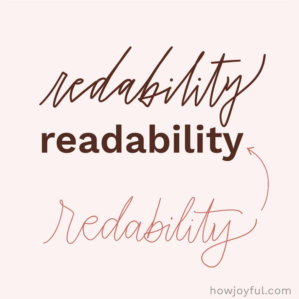 Type glossary Redability